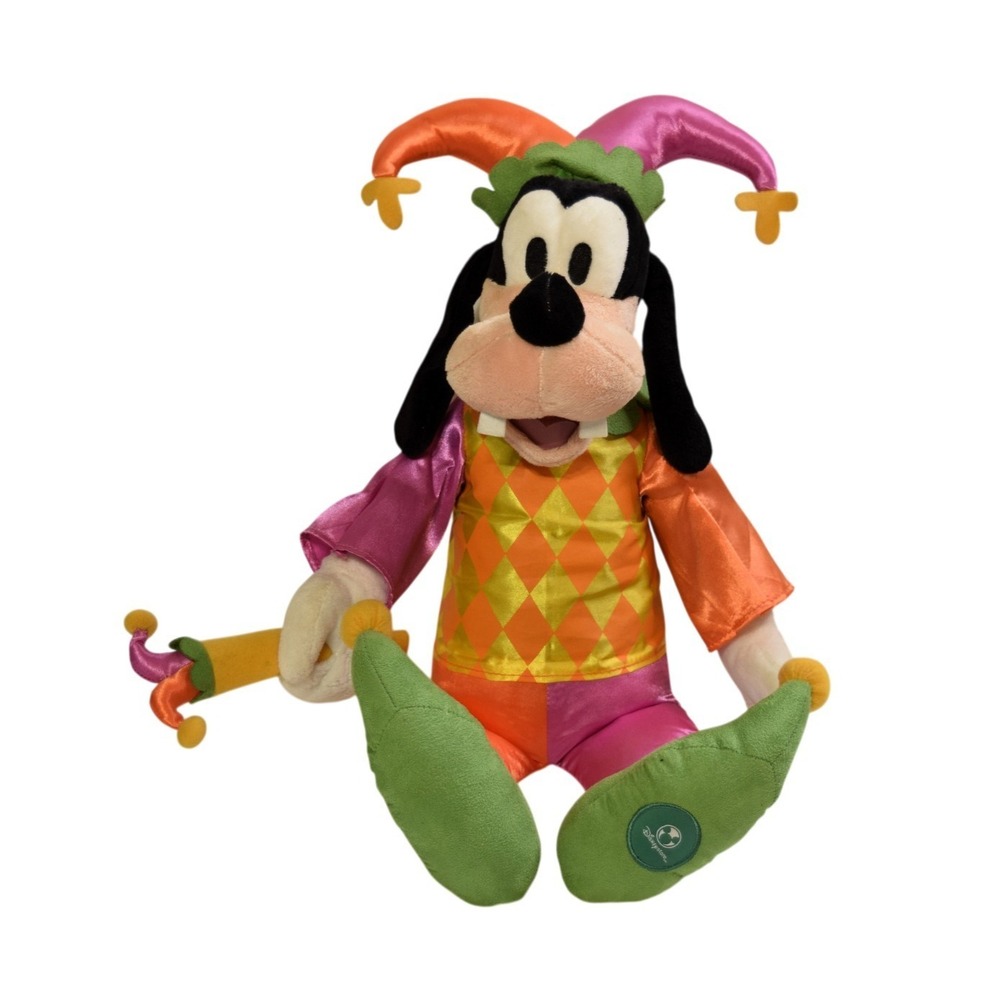 Disney Store JESTER GOOFY 18" Plush Stuffed Animal Vintage Harlequin - AC1107